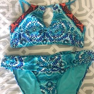 Blue paisley bikini